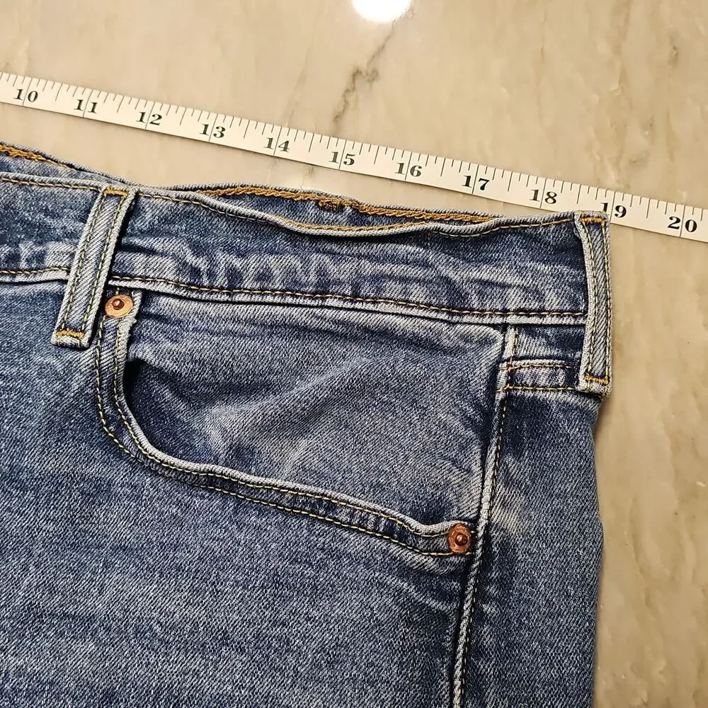 Levi's 505 Jeans Men's 40x32 Blue Denim Cotton Blend Straight Fit Casual Pants